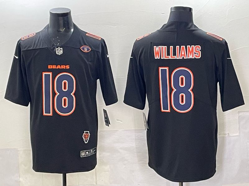 Men 2025 Nike Chicago Bears #18 Williams Black Limited NFL Jersey style 017->chicago bears->NFL Jersey